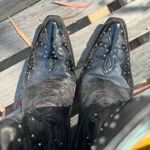 Corral New Women's Studded Overlay Wing Black Boots, Size 9 - Picture 15 of 16